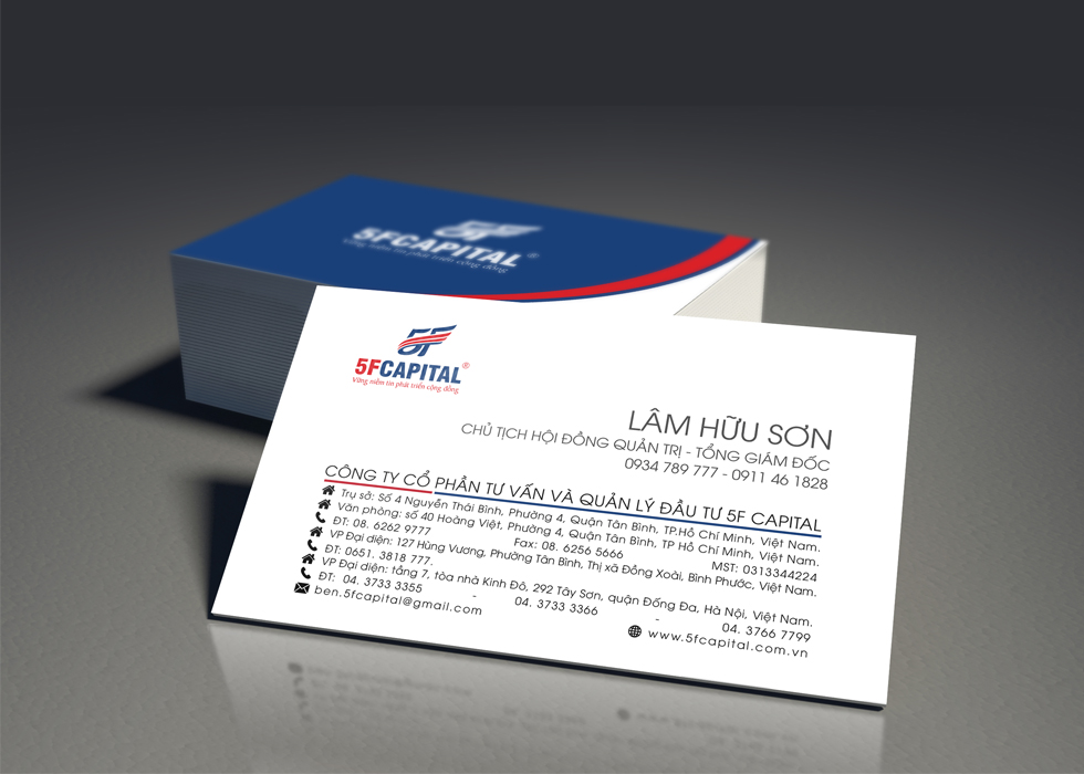 5F Capital - Thiết kế logo và hệ thống nhận diện thương hiệu cho công ty đầu tư - bất động sản 5F Capital